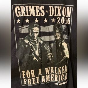 Grimes Dixon 2016 Graphic T-Shirt the walking dead for a walker free America 2XL